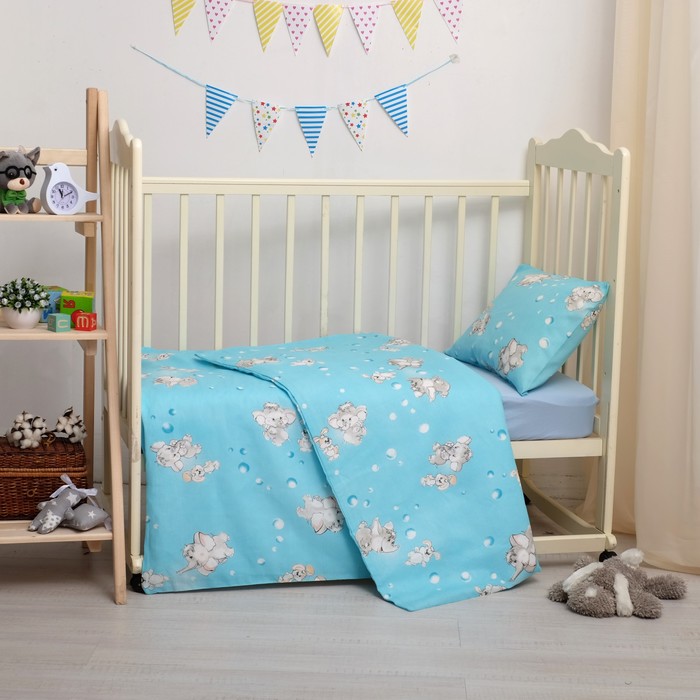 Детское постельное бельё "Карамелька" Мамонтенок гол 112*147, 60*120*20, 40*60 1 шт, трикотаж, хл100%