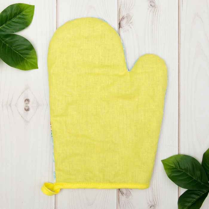 Варежка "Доляна" Астры/вид 2, 18х26 см, 100% хлопок, рогожка 162 г/м2