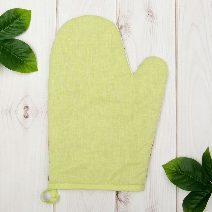 Варежка "Доляна" Нарциссы (вид 2): 18х26 см, 100% хлопок, рогожка 162 г/м2