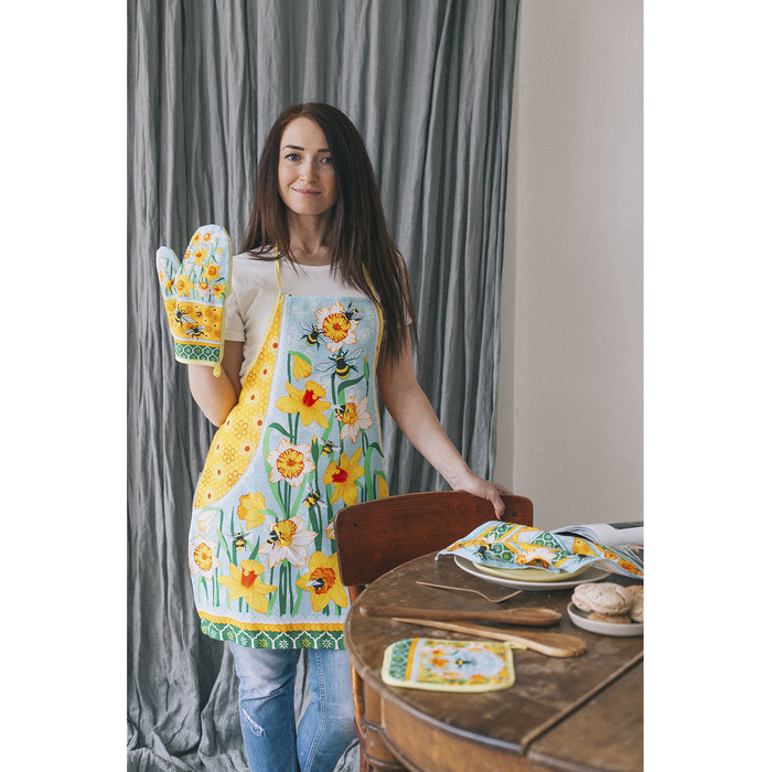 Варежка "Доляна" Нарциссы (вид 2): 18х26 см, 100% хлопок, рогожка 162 г/м2