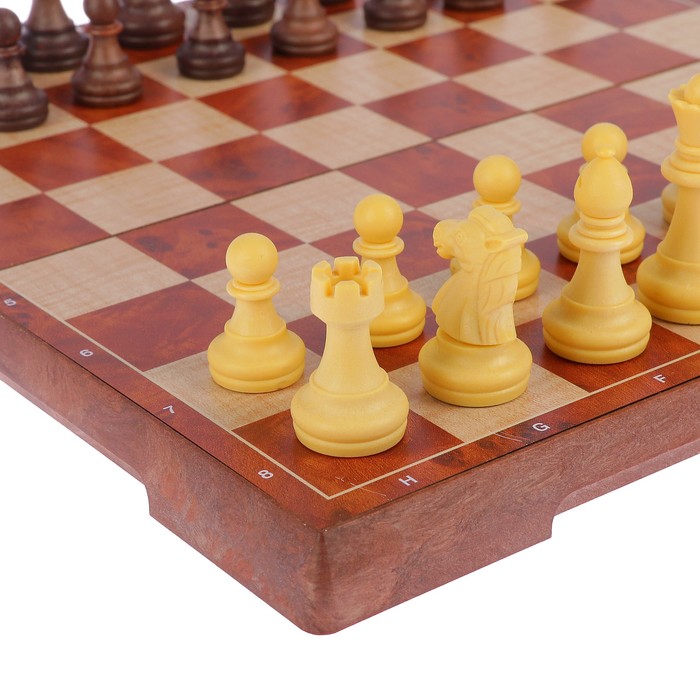 Игра настольная 2 в 1 шахматы+шашки, пластик, 31*31см