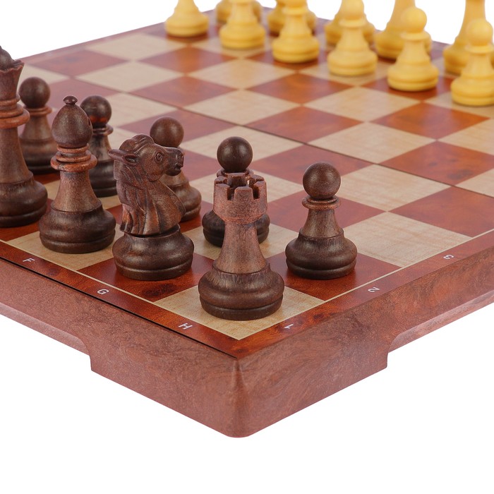 Игра настольная 2 в 1 шахматы+шашки, пластик, 31*31см