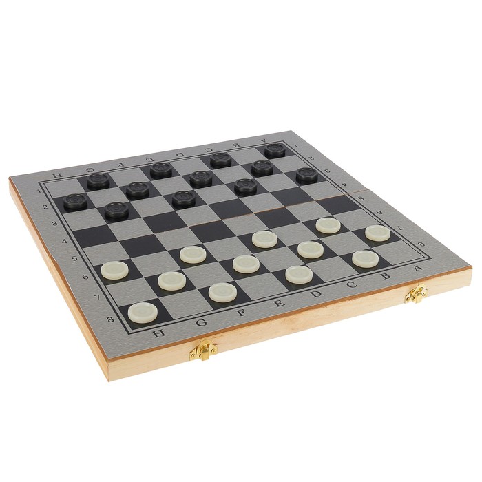 Игра настольная, набор 3в1 (нарды, шахматы, шашки), фигуры пластик, серебр+черн, 39*39см