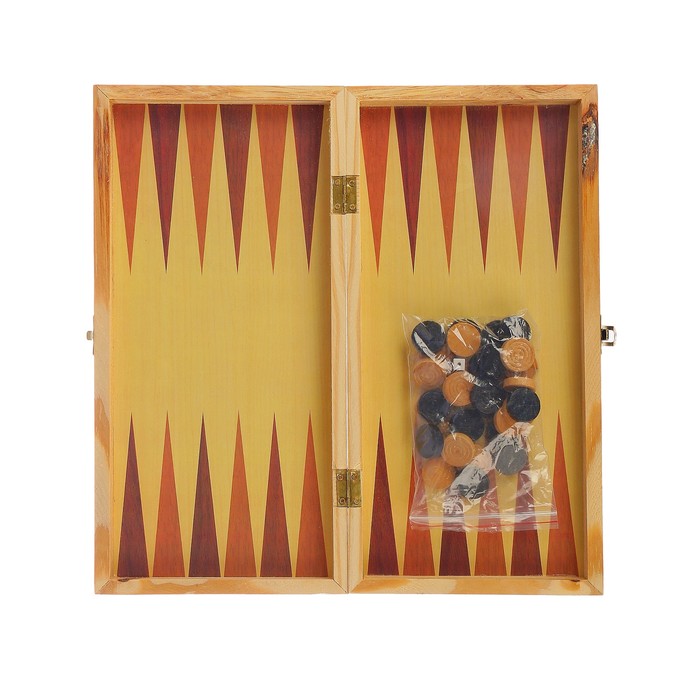 Игра настольная, набор 3в1 (нарды, шахматы, шашки), фигуры пластик, серебр+черн, 34*34см