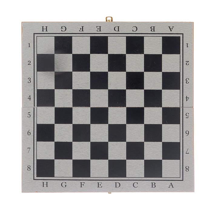 Игра настольная, набор 3в1 (нарды, шахматы, шашки), фигуры пластик, серебр+черн, 34*34см