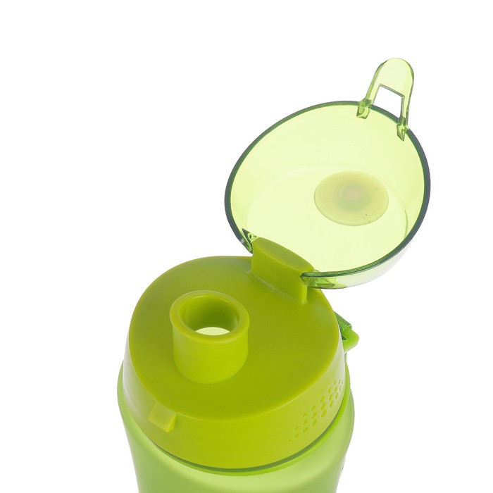 Бутылка для воды 480 мл H2O, матовая, на браслете, крышка на защёлке, зелёная, 7.5х20.5 см