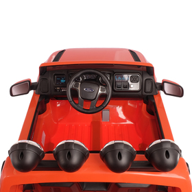 Электромобиль FORD RANGER, цвет оранжевый, EVA колёса, кожаное сиденье от Сима-ленд