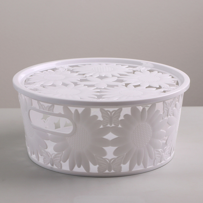 Контейнер для хранения с крышкой 22х22х10 см "Подсолнухи",