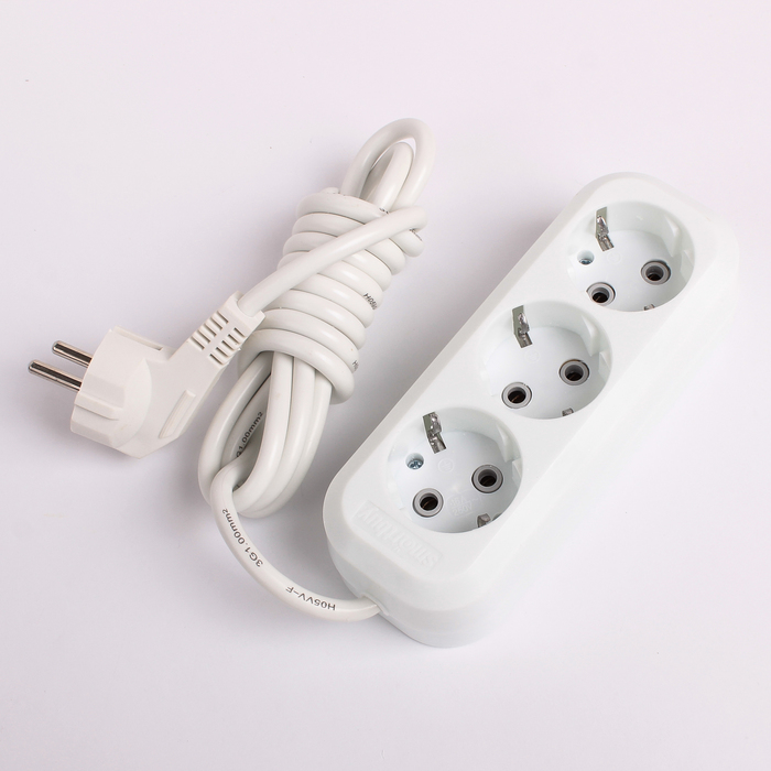 Удлинитель Smartbuy, 3 розетки, 2 м, 3500 Вт, 16 А, ПВС 3х1, с з/к, SBE-16-3-02-Z