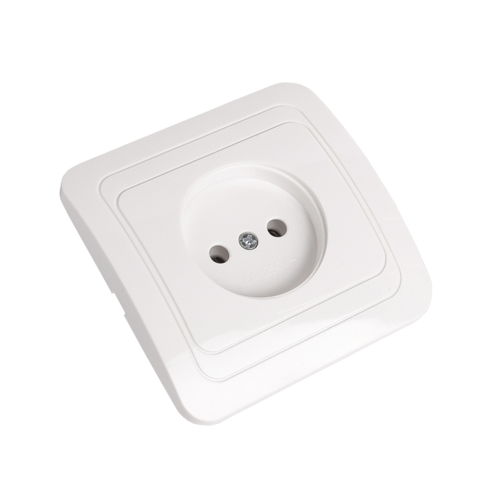 Розетка Smartbuy "Марс", одноместная, 10 А, без заземления, белая