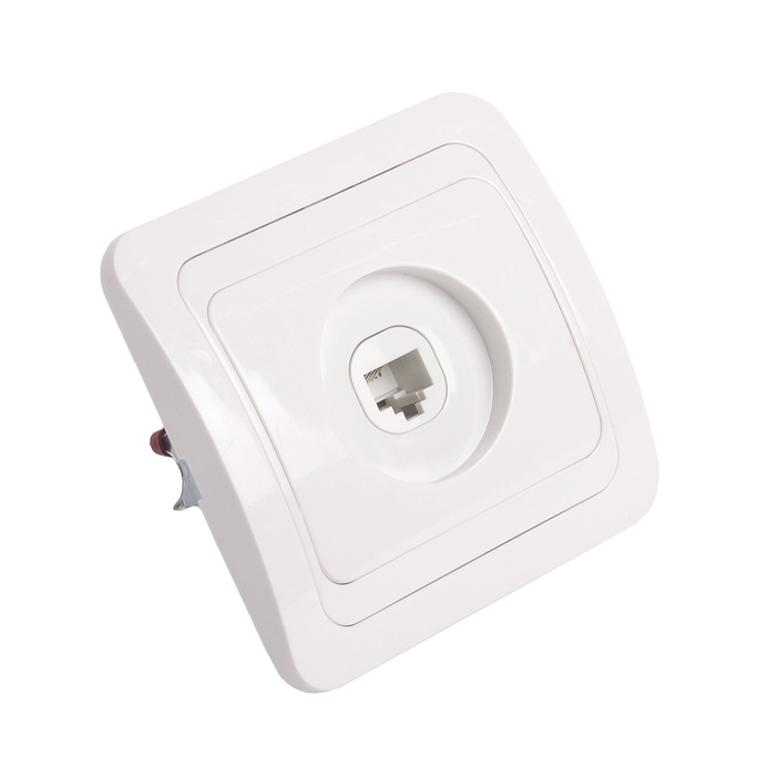 Розетка телефонная Smartbuy "Марс", одноместная, 10 А, белая
