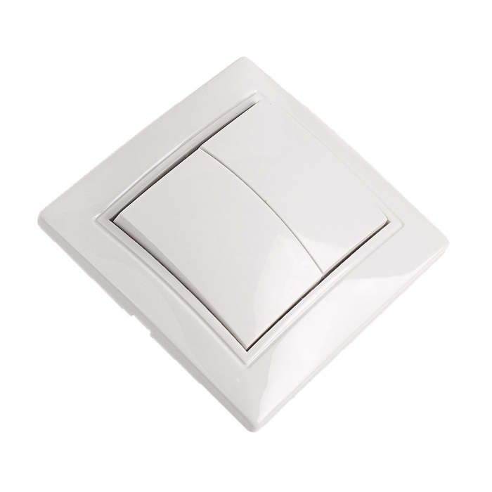 Выключатель Smartbuy "Венера", 10 А, 2 клавиши, белый