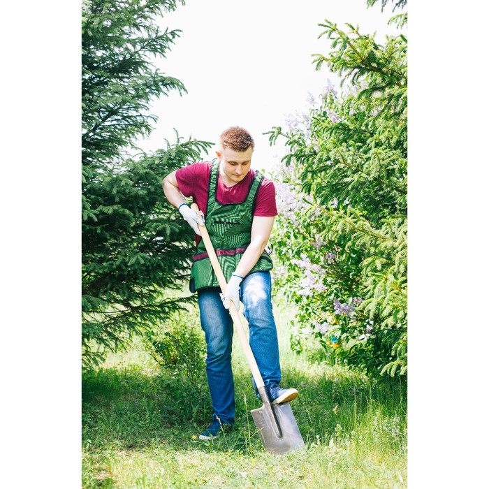 Лопата штыковая, рельсовая сталь, ЛКС 1, с пропитанным деревянным черенком, "Экспорт"