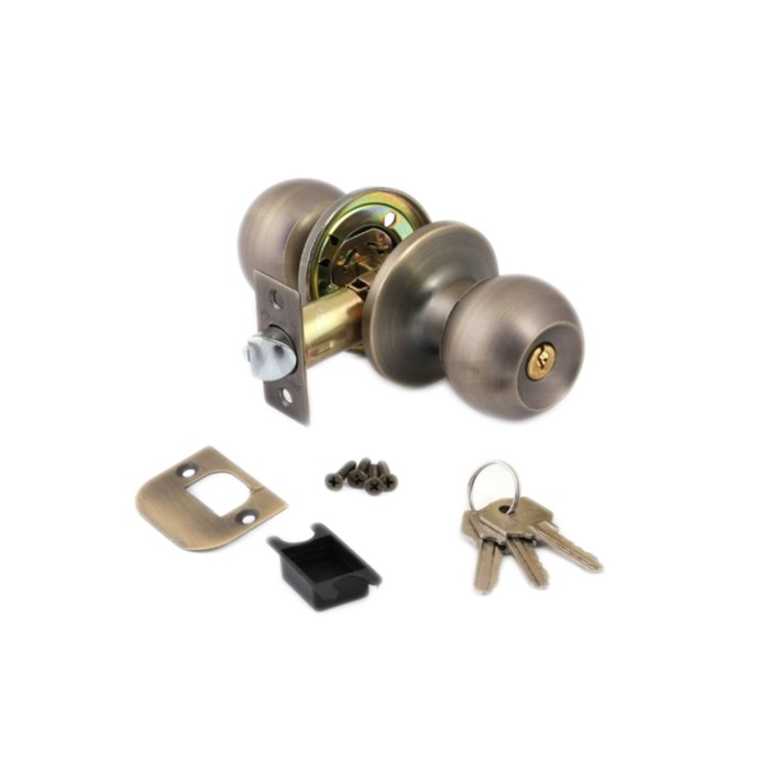 Ручка-защёлка AVERS 6072-01-AN, с ключом, с фиксатором, цвет матовая бронза