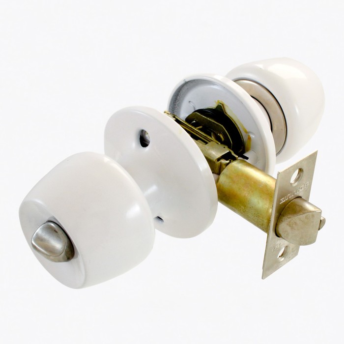 Ручка-защёлка АЛЛЮР 5564 BK WW, с фиксатором, цвет белый