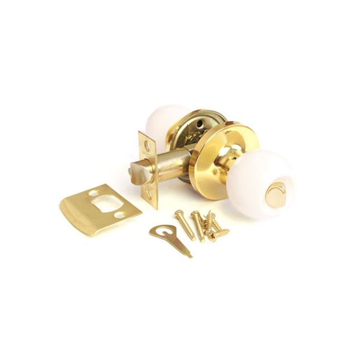 Ручка-защёлка APECS 6072-03-G/W, пустая, цвет золото/белый