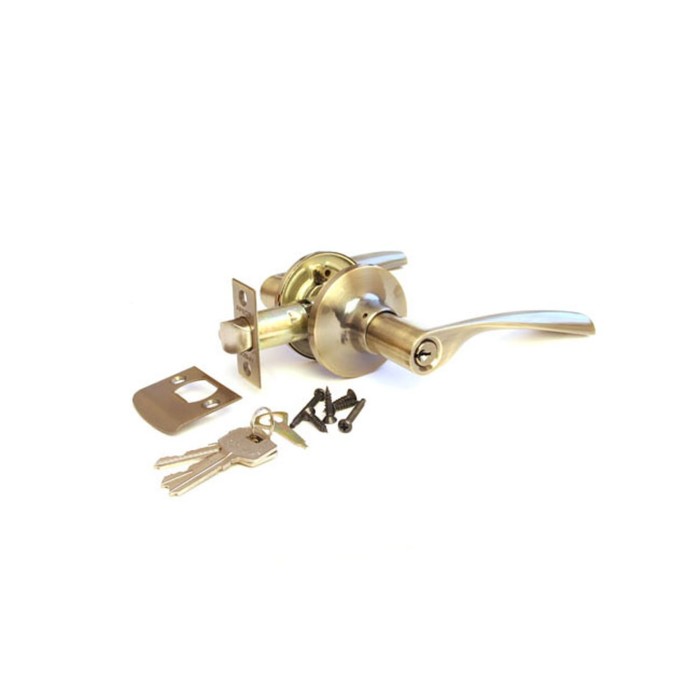 Ручка-защёлка APECS 8023-01-АВ, с ключом, с фиксатором, цвет бронза