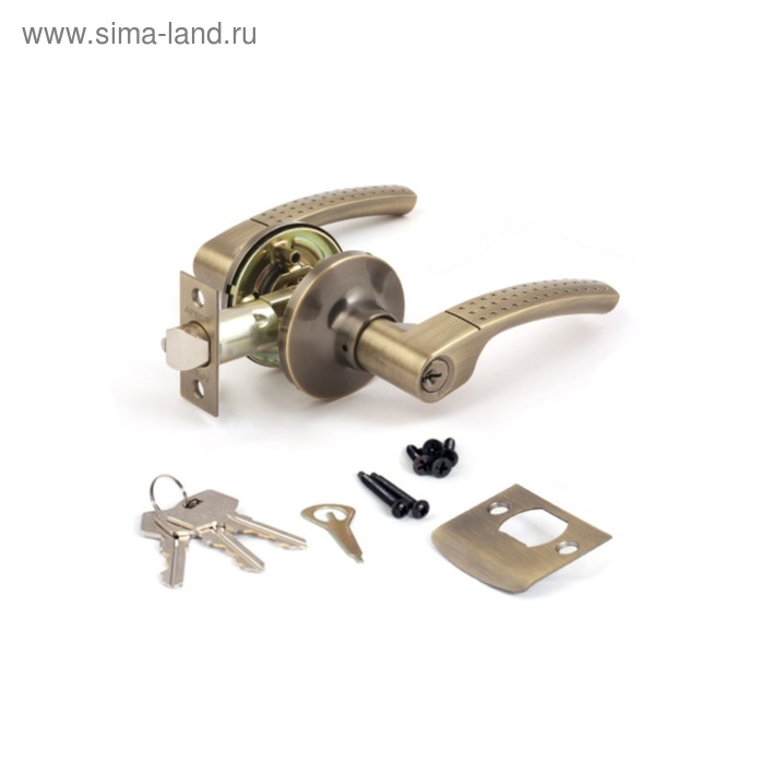 дверная ручка apecs 8026 01 ab Ручка-защёлка APECS 8026-01-AB, с ключом, с фиксатором, цвет бронза