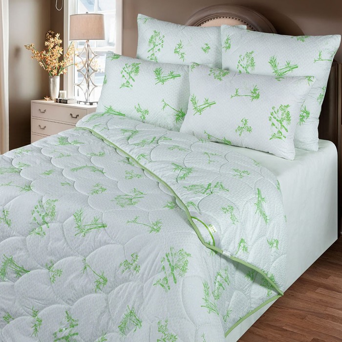Одеяло обл. 172х205 см, бамбуковое волокно, ткань глосс-сатин, п/э 100% одеяло станд 172 205 об 300 17эк1 бамбуковое волокно ткань глосс сатин п э