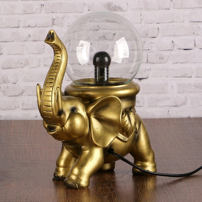 Плазменный шар полистоун "Золотой слон" 21х15х11 см