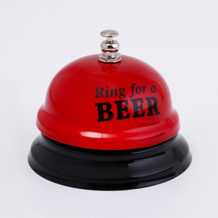 Звонок настольный Ring for a beer, 7.5 х 7.5 х 6 см, красный