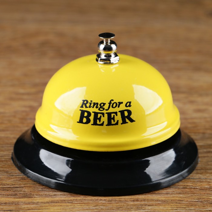 Звонок настольный "Ring for a beer", 7.5 х 7.5 х 6.5 см, микс