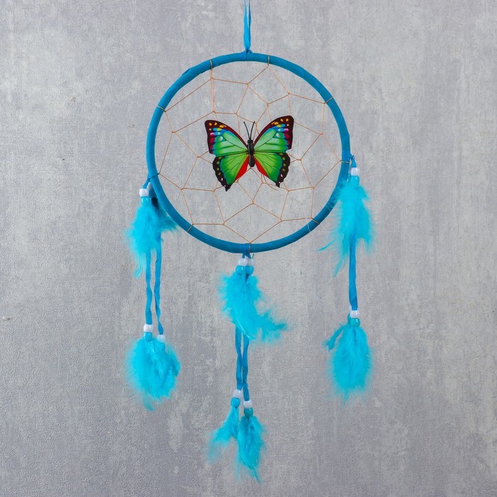 Ловец снов "Бабочка в паутинке" d=16 см МИКС