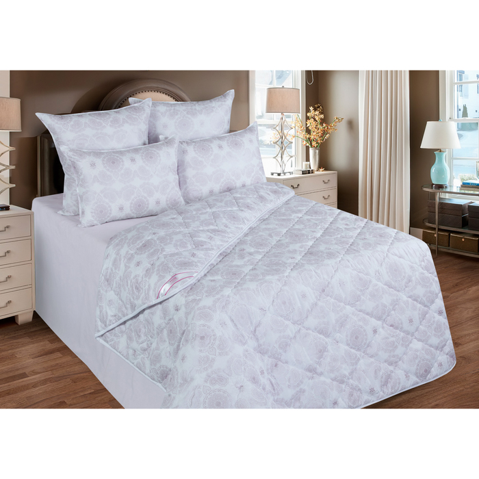 Одеяло станд. 140*205,ОШТ300-15, шелкопряд, ткань тик, п/э