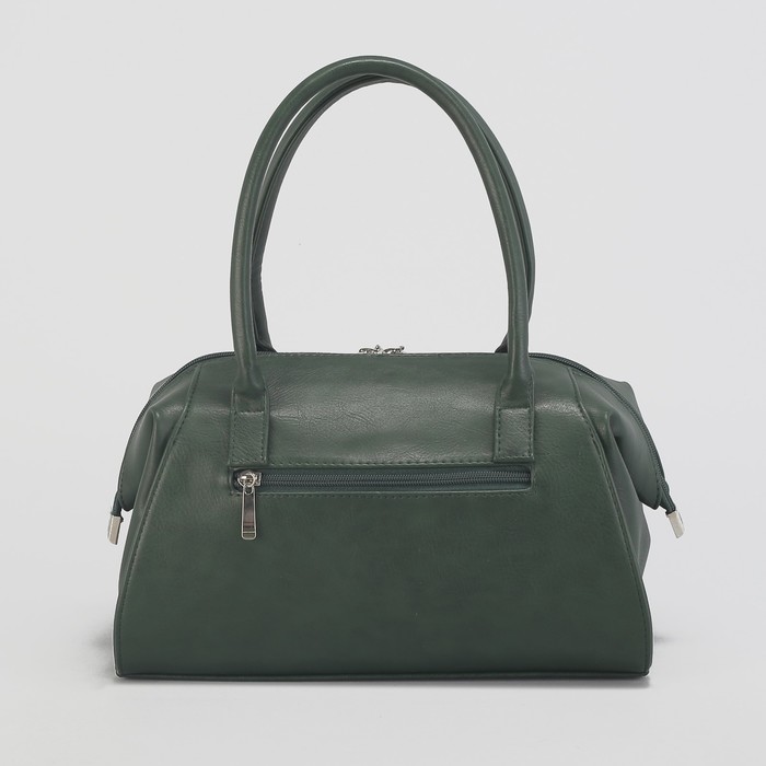 Сумка женская, отдел на молнии, наружный карман, крокодил, цвет зелёный