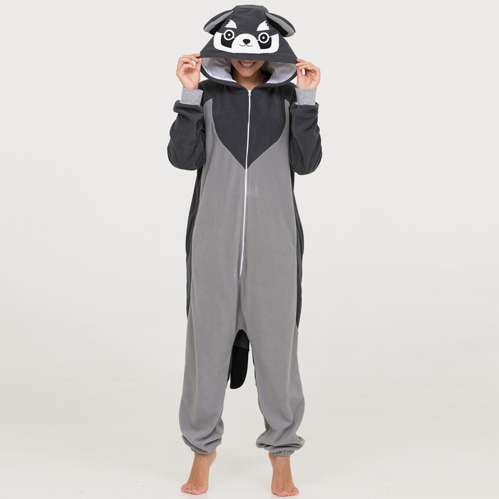 Комбинезон-кигуруми детский "Серый енот", рост 128 см