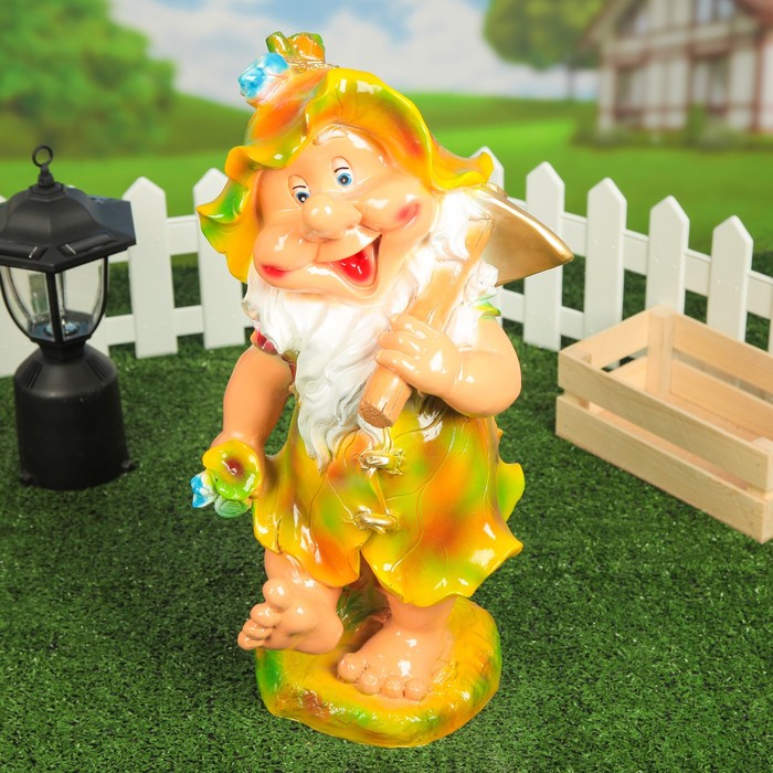 Садовая фигура "Гном Лилия с киркой", 51 см