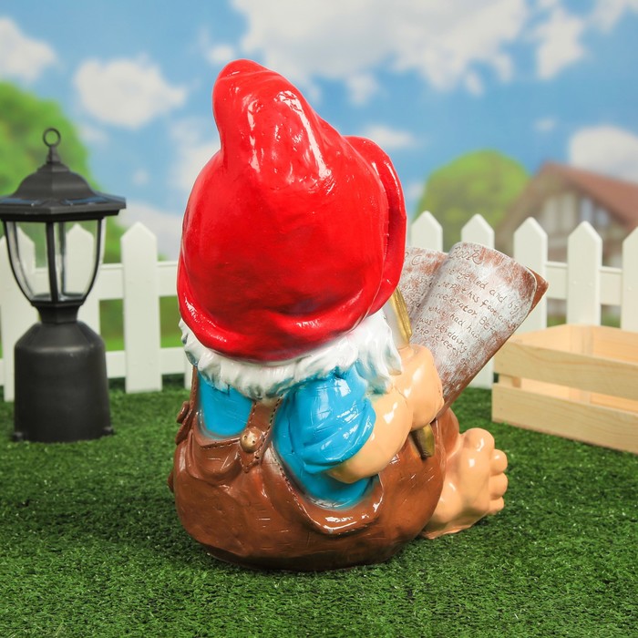 Садовая фигура "Гном с книгой", 38 см