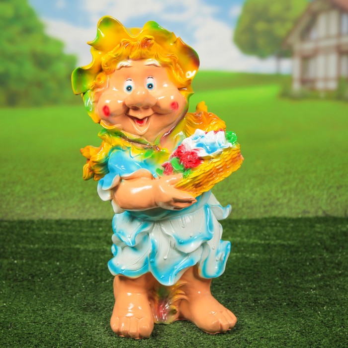 Садовая фигура "Гном с корзиной Танюша", 57 см