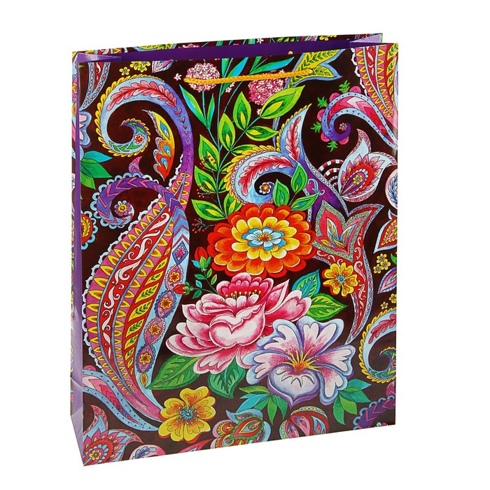 Пакет подарочный "Цветочный", 42,5 х 33 х 10 см