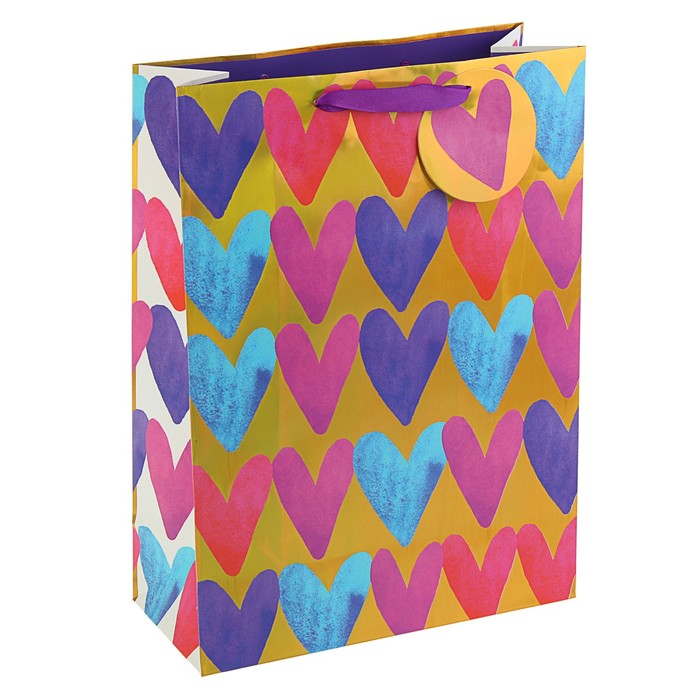 Пакет подарочный "Только любимой" люкс, 32 х 26,4 х 12 см