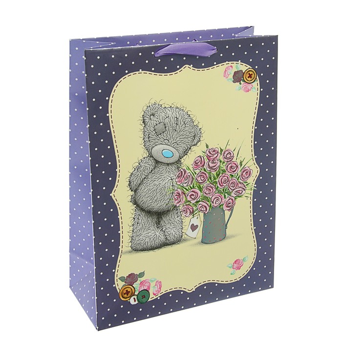 Пакет подарочный "Люблю" люкс, 32 х 26 х 12 см