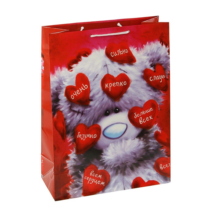 Пакет подарочный "Люблю", 36 х 26 х 11,5 см