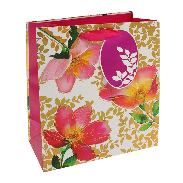 Пакет подарочный "Яркие мгновения" люкс, 24 х 20 х 10,2 см