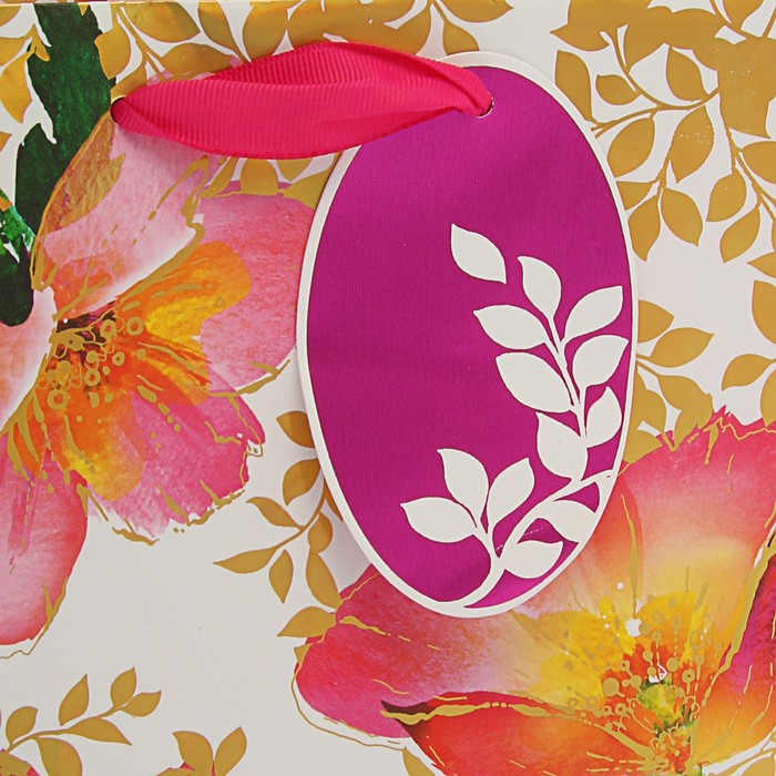 Пакет подарочный "Яркие мгновения" люкс, 24 х 20 х 10,2 см