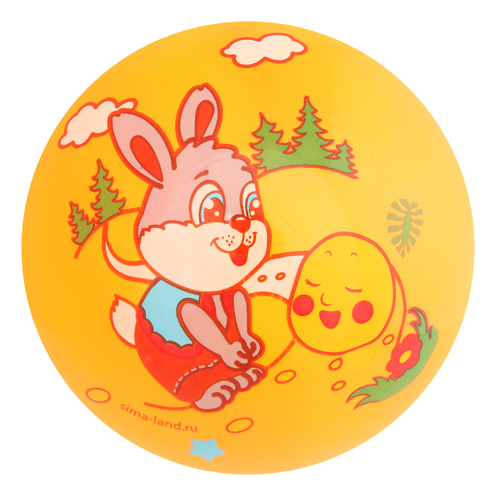 Мяч детский Зайка и Колобок, 22 см, 70 гр, цвета микс