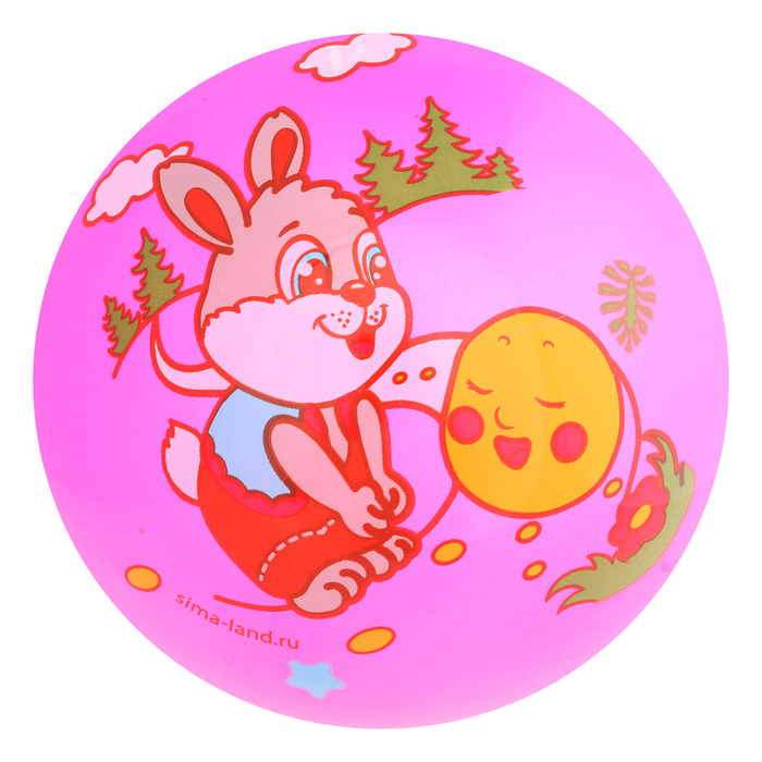 Мяч детский Зайка и Колобок, 22 см, 70 гр, цвета микс