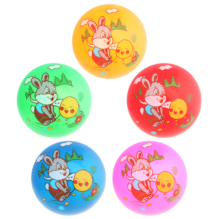 Мяч детский Зайка и Колобок, 22 см, 70 гр, цвета микс