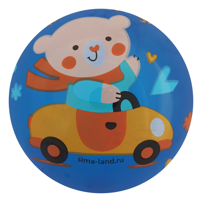 Мяч детский Мишка за рулем, 22 см, 70 гр, цвета микс