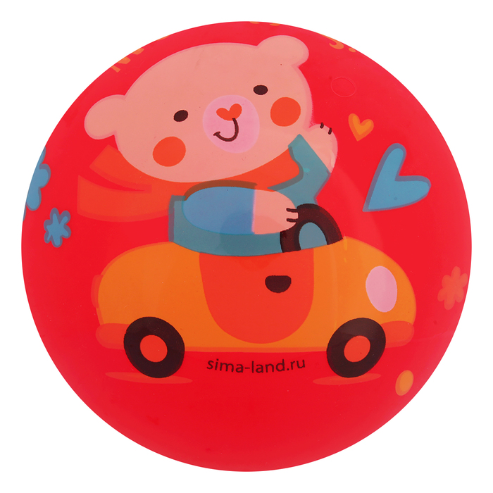 Мяч детский Мишка за рулем, 22 см, 70 гр, цвета микс