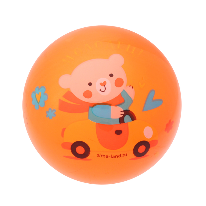 Мяч детский Мишка за рулем, 22 см, 70 гр, цвета микс