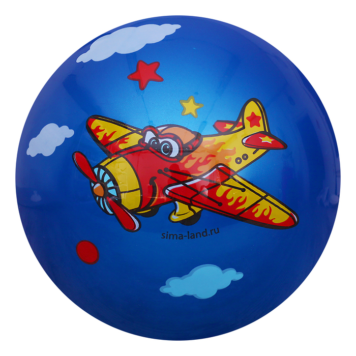 Мяч детский Самолетик, 22 см, 70 гр, цвета микс
