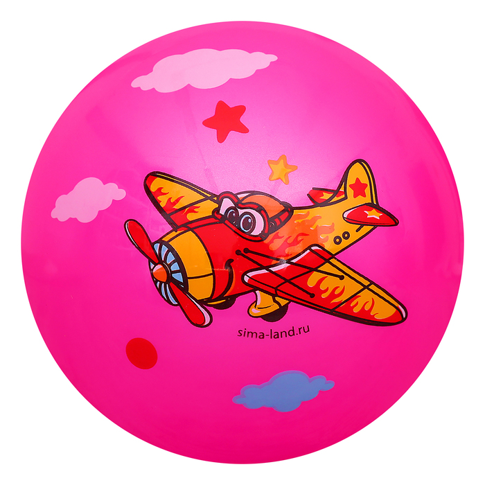 Мяч детский Самолетик, 22 см, 70 гр, цвета микс