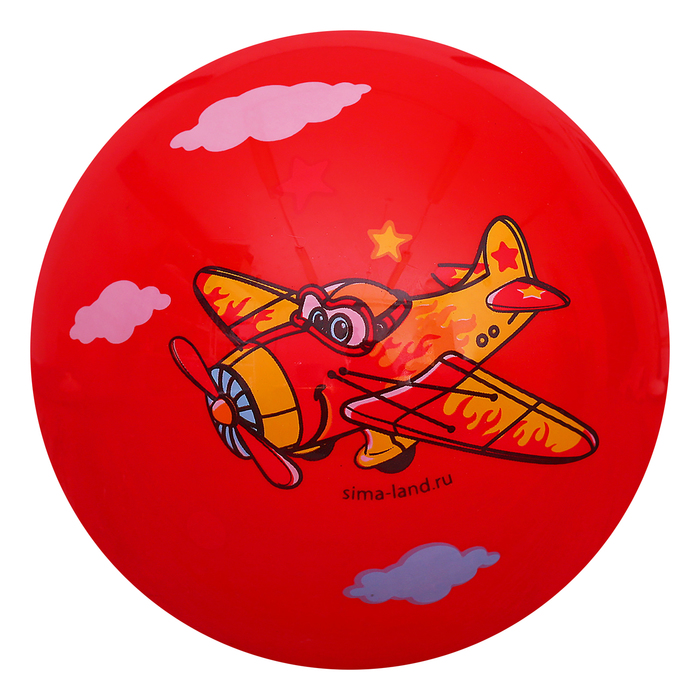 Мяч детский Самолетик, 22 см, 70 гр, цвета микс