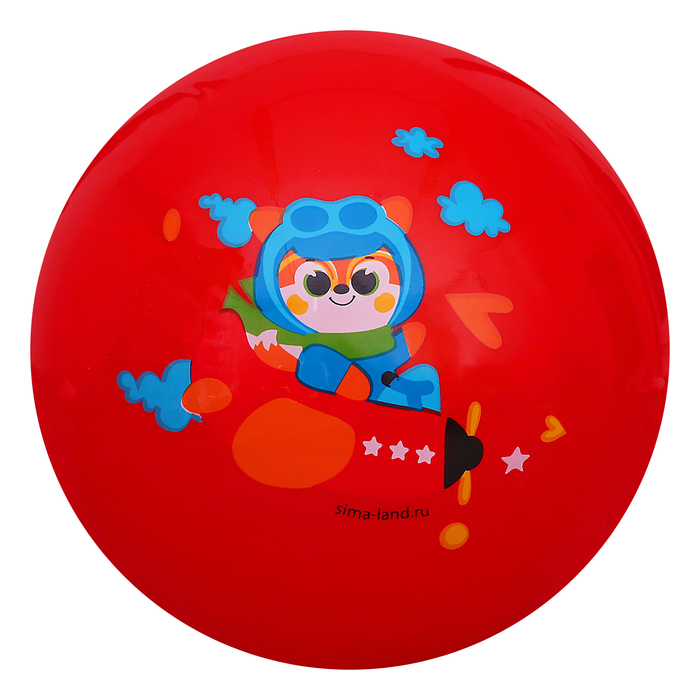 Мяч детский Тигренок в самолете, 22 см, 70 гр, цвета микс