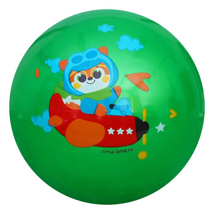 Мяч детский Тигренок в самолете, 22 см, 70 гр, цвета микс